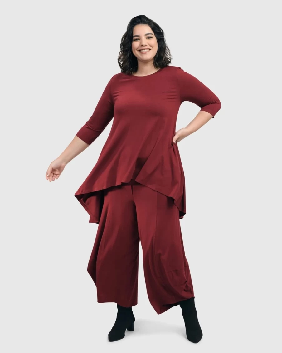 ALEMBIKA Women's Essential Punto Pants in Plum - Comfortable & Stylish Trousers