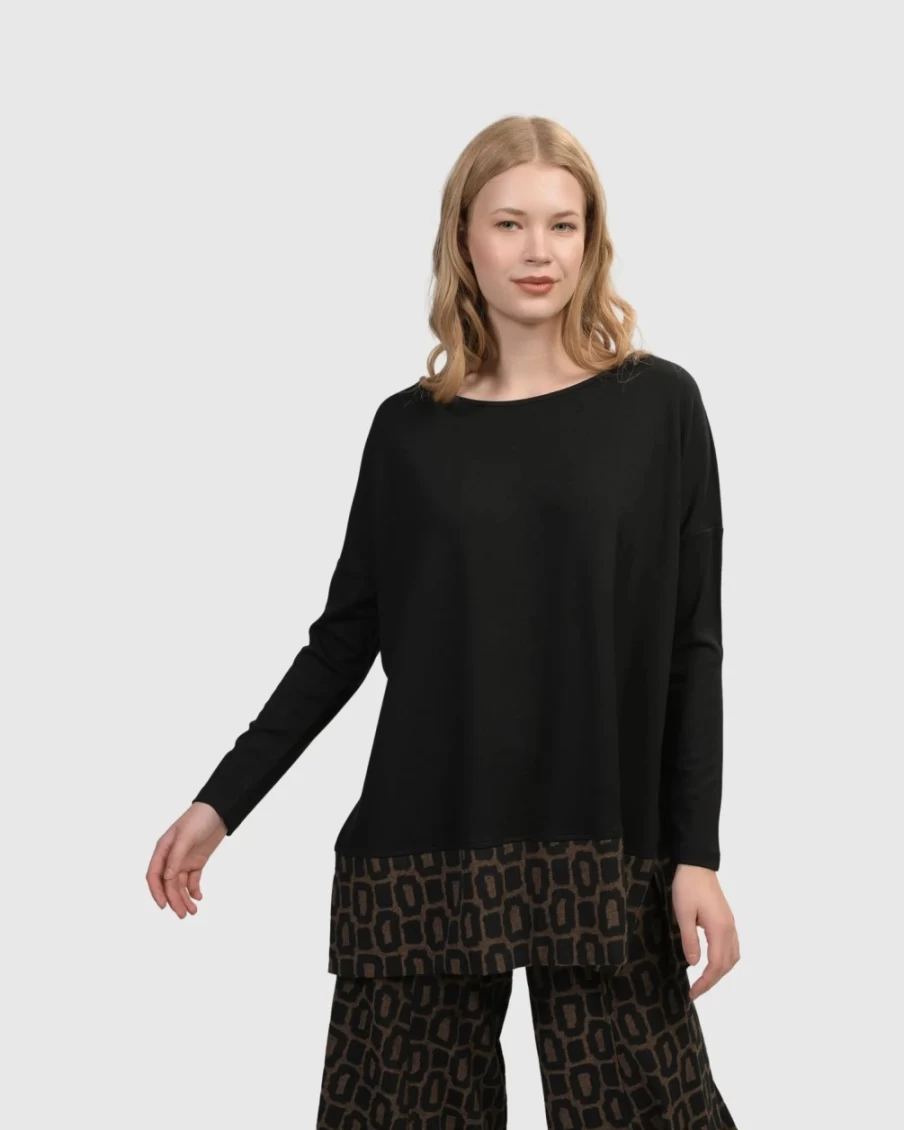 "ALEMBIKA Women's Ready For Anything Boxy Top in Coffee - Stylish Casual Blouse"