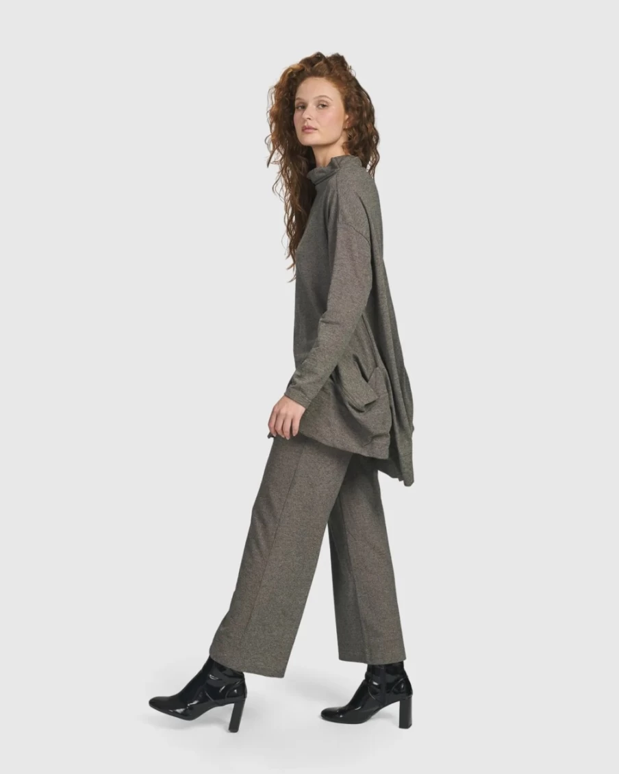 ALEMBIKA Women's Essential Trapeze Top in Fog - Comfortable Casual Blouse