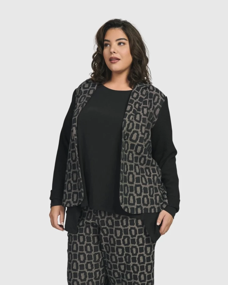 ALEMBIKA Women's Stone Dynamite Days Blazer - Elegant Tailored Jacket for Women