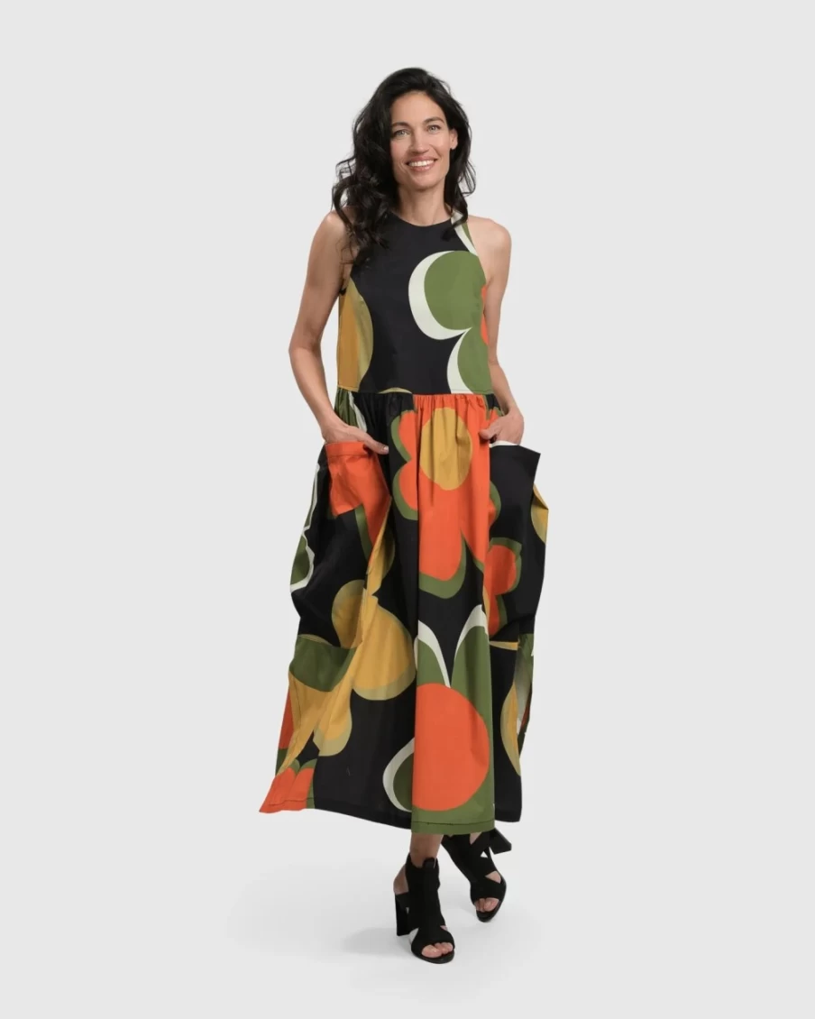 ALEMBIKA Women's Floral Print Sleeveless Maxi Dress - Dina Elegant Summer Long Dress