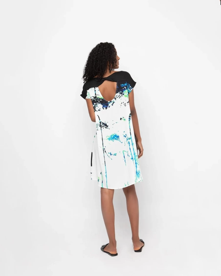 ALEMBIKA Women's Ozai N Ku Shift Dress with Abstract Print - Elegant Boho Chic Style
