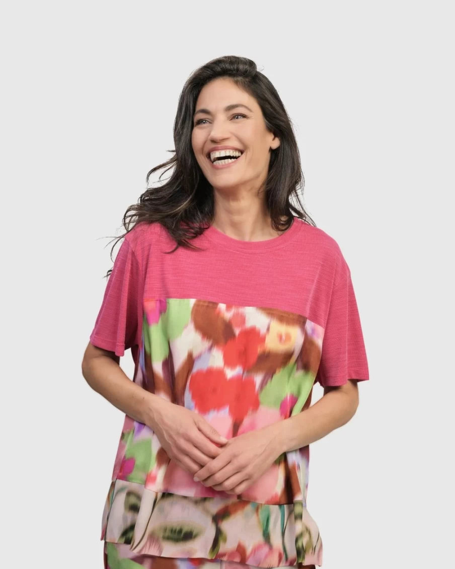 ALEMBIKA Women's Cherry Blossom Tee - Soft Blush Pink Casual Top