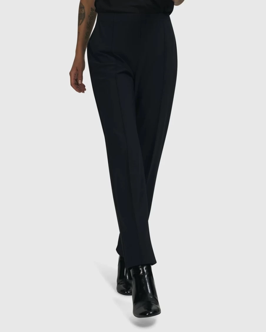 ALEMBIKA Women's Trinity Slim Pants - Black Stretch Fit High Waisted Trousers for Comfort & Style