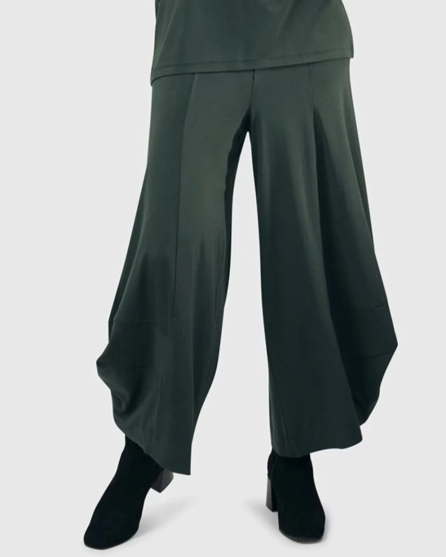 ALEMBIKA Women's Essential Punto Pants in Green - Comfortable & Stylish Trousers