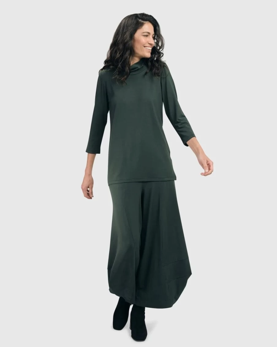 ALEMBIKA Women's Essential Punto Pants in Green - Comfortable & Stylish Trousers