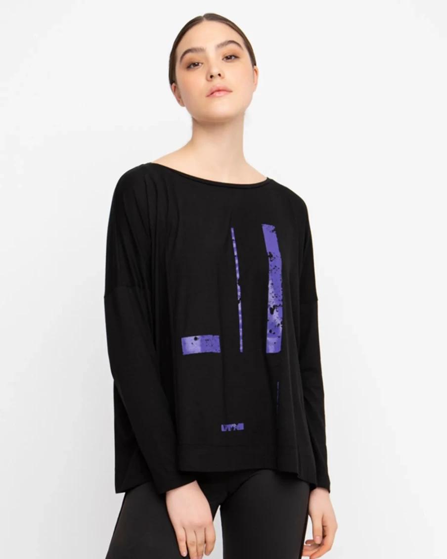 ALEMBIKA Women's Purple Piccadilly Boxy Tee - Ozai N Ku Style Casual Top