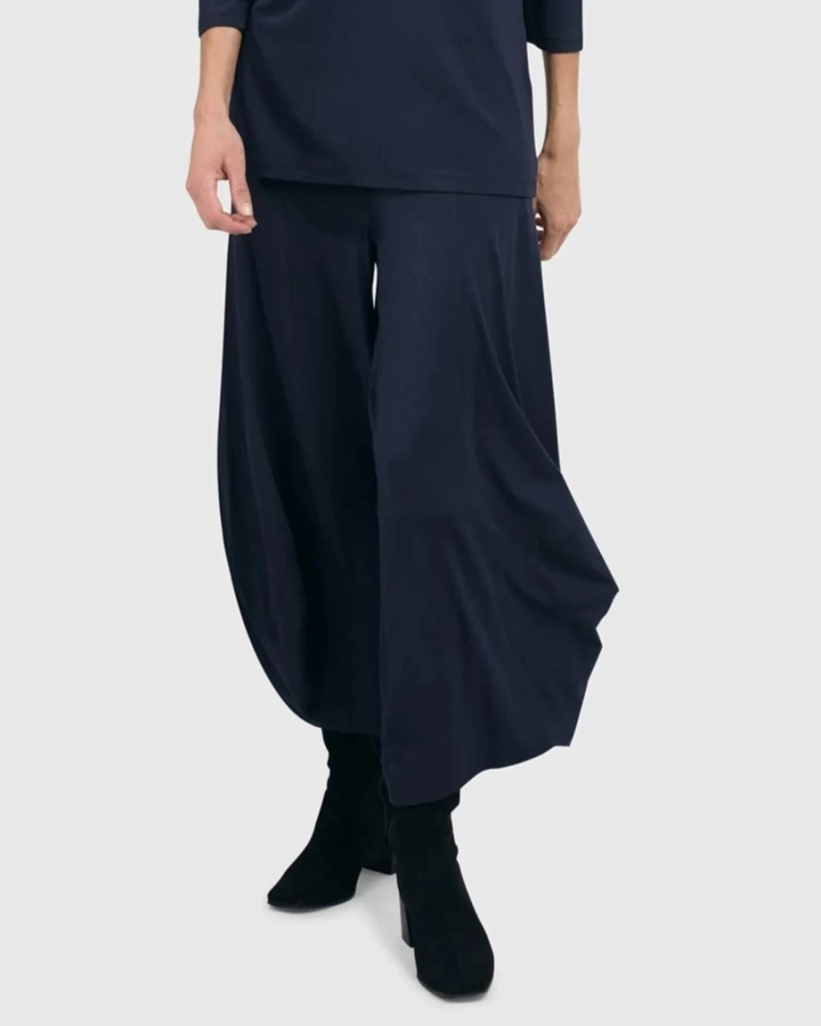 ALEMBIKA Women's Essential Punto Pants in Navy - Comfortable & Stylish Trousers