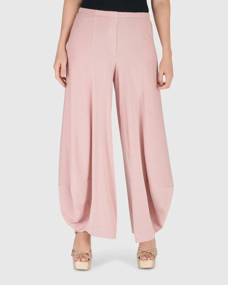 ALEMBIKA Women's Essential Blush Cupro Punto Go-To Pants for Comfort & Style