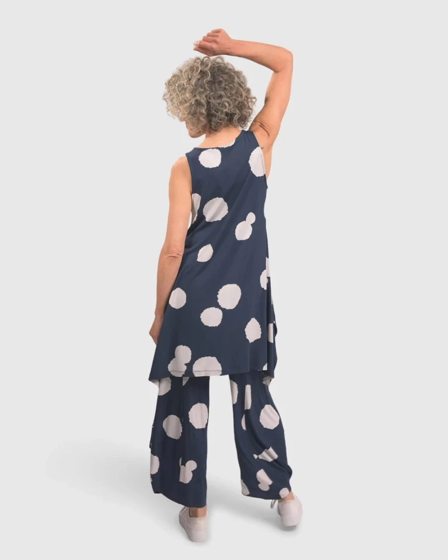 ALEMBIKA Women's Navy Trapeze Tank Tunic - Flowy Casual Top