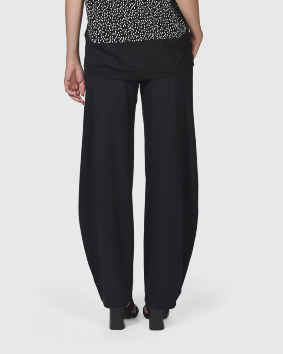 ALEMBIKA Women's Essential Flow Pants - Comfortable Black Yoga Trousers for Everyday Wear