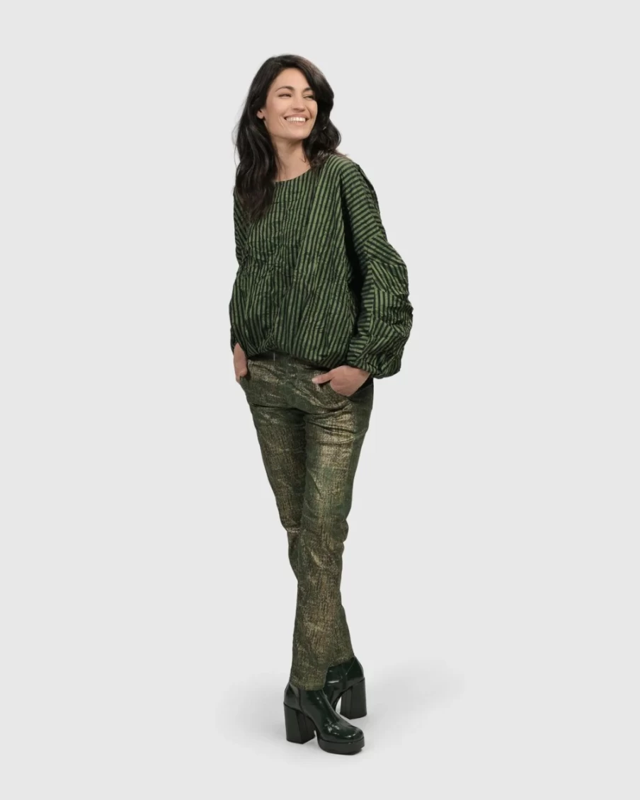 ALEMBIKA Women's Green Cabaret Sweatshirt Top - Stylish Casual Pullover