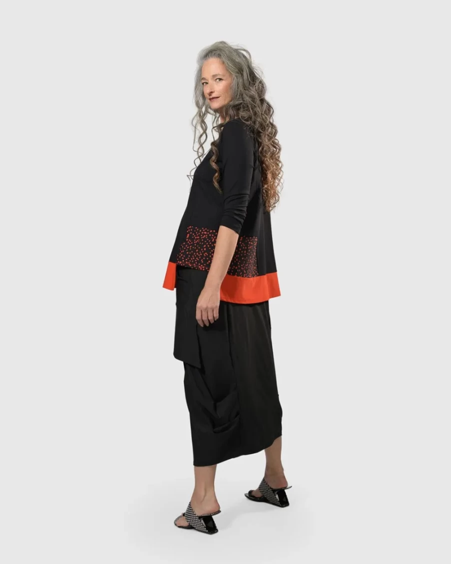 ALEMBIKA Women's Victoria Flame Tunic Top - Elegant Boho Chic Blouse for Women