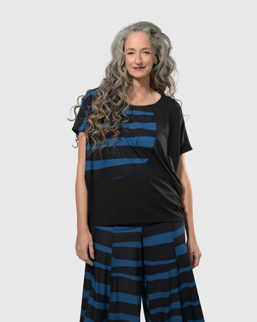 ALEMBIKA Women's Tekbika Bliss Boxy Top - Ocean Blue Relaxed Fit Tunic