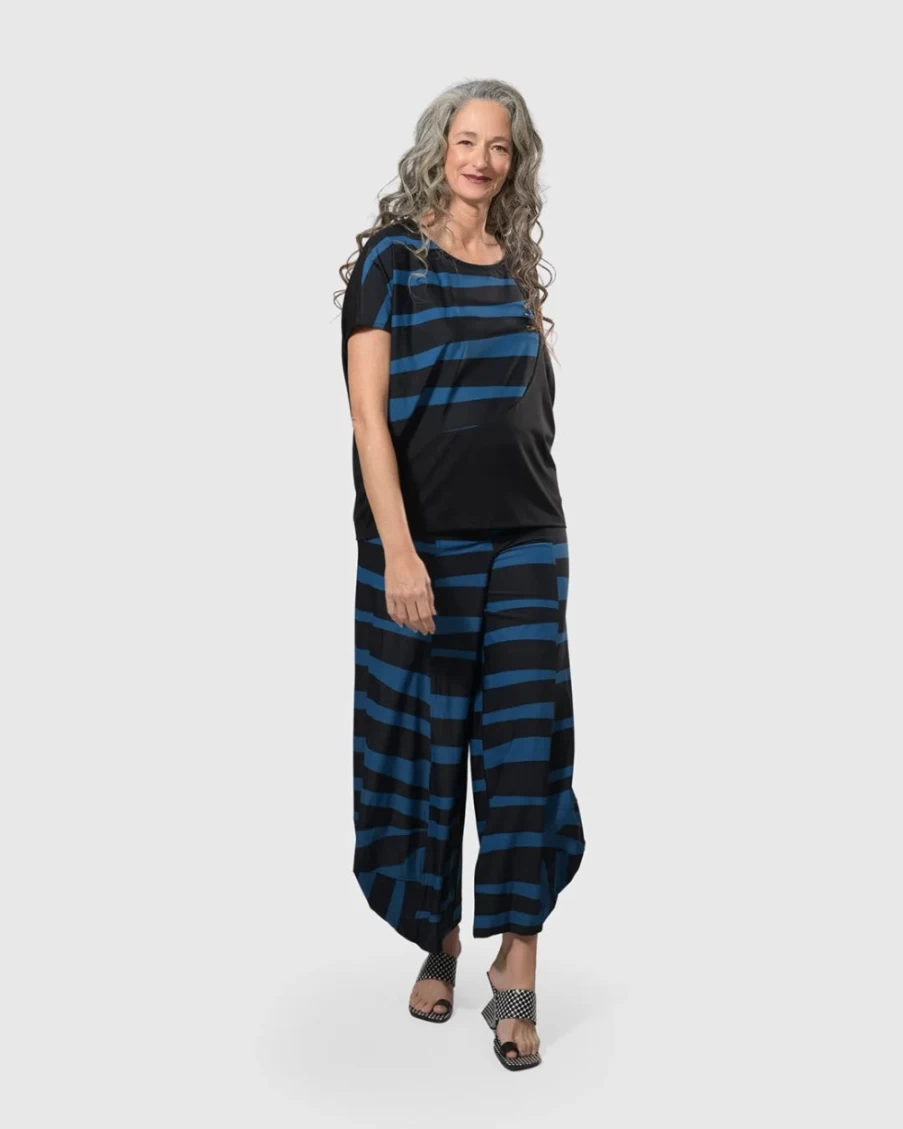 ALEMBIKA Women's Tekbika Bliss Boxy Top - Ocean Blue Relaxed Fit Tunic