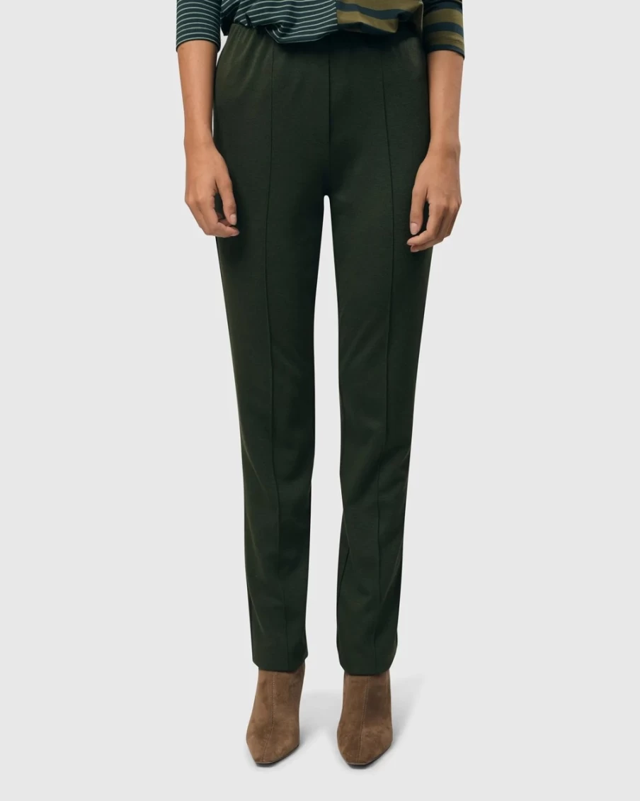 ALEMBIKA Women's Essential Slim Pants in Green - Comfortable & Stylish Trousers