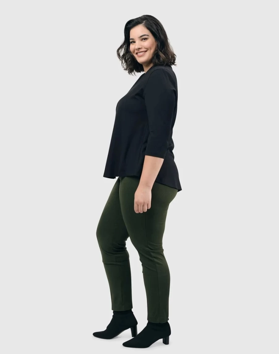 ALEMBIKA Women's Essential Slim Pants in Green - Comfortable & Stylish Trousers