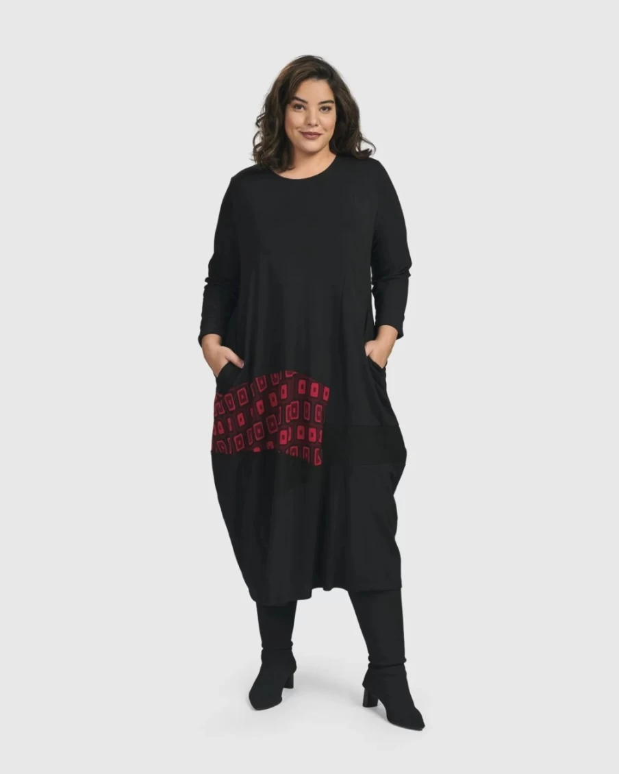 ALEMBIKA Women's Unstoppable Cocoon Dress in Vibrant Red - Elegant & Stylish