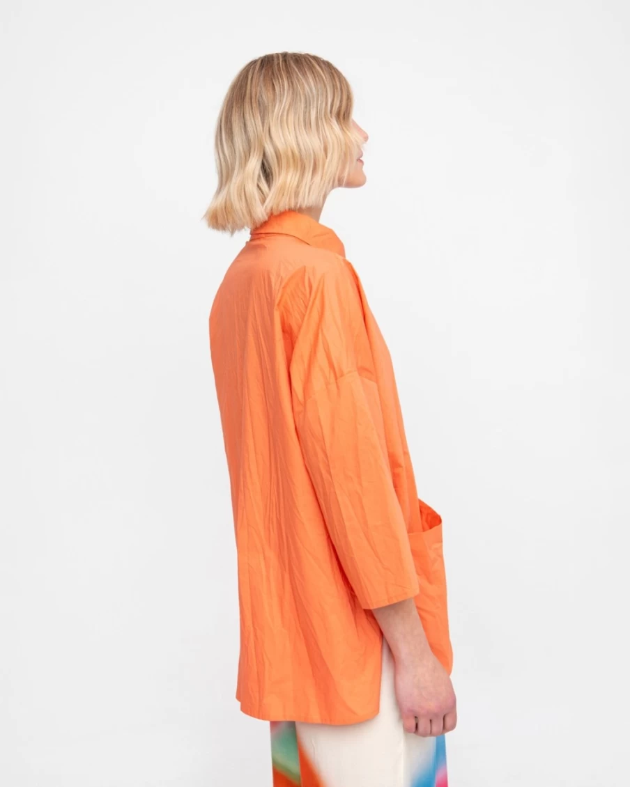 ALEMBIKA Women's Peach Crinkle Trickster Shirt - Ozai N Ku Style Elegant Blouse