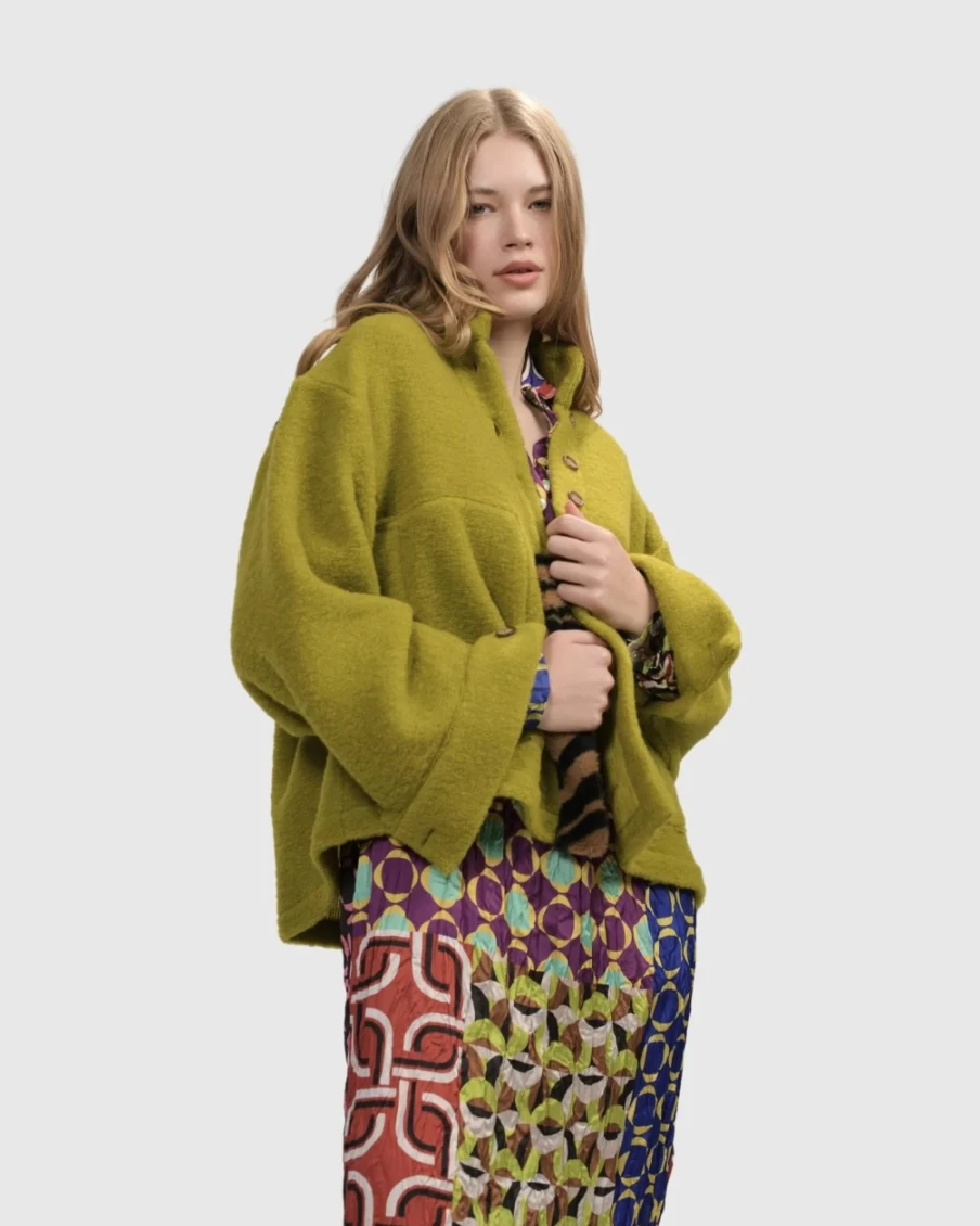 ALEMBIKA Women's Funkadelic Weekend Jacket in Lime - Stylish Casual Outerwear
