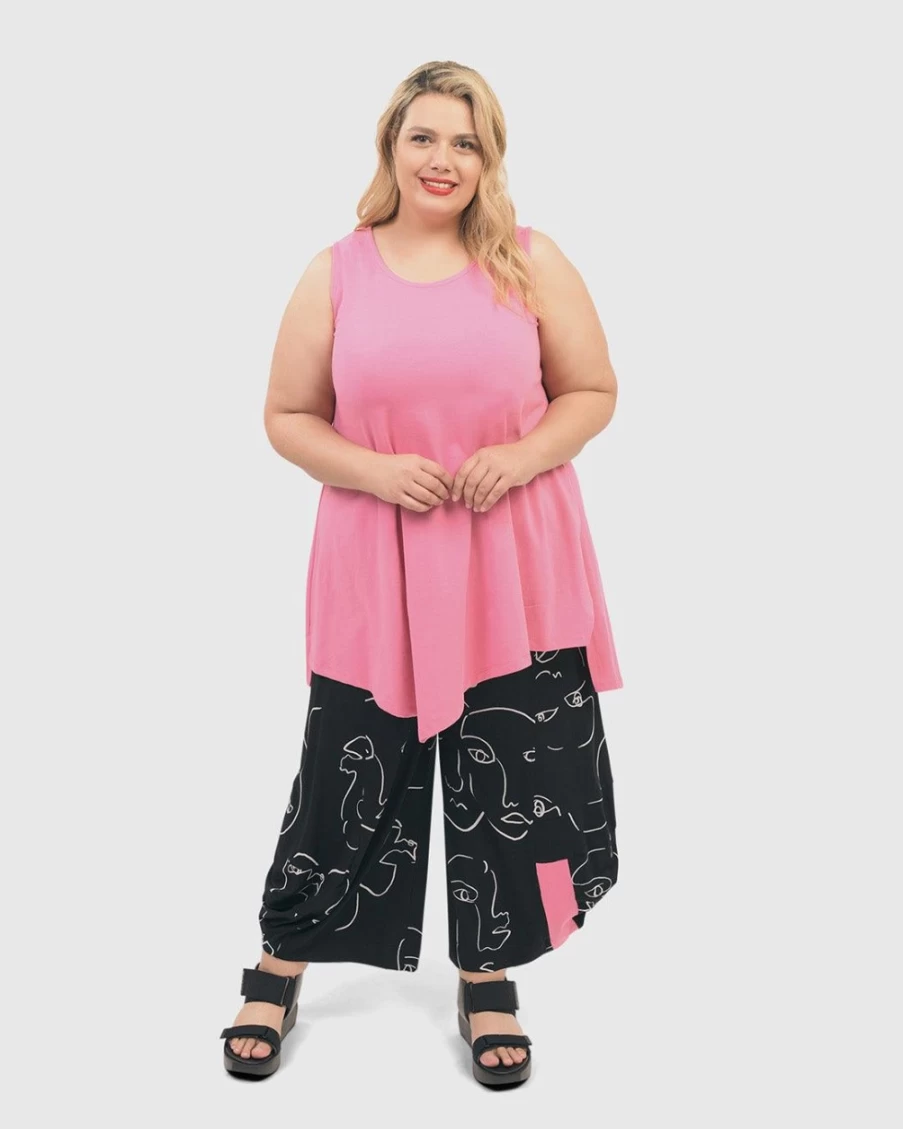 ALEMBIKA Women's Bazooka Print Sleeveless Tunic Top for Summer Fashion
