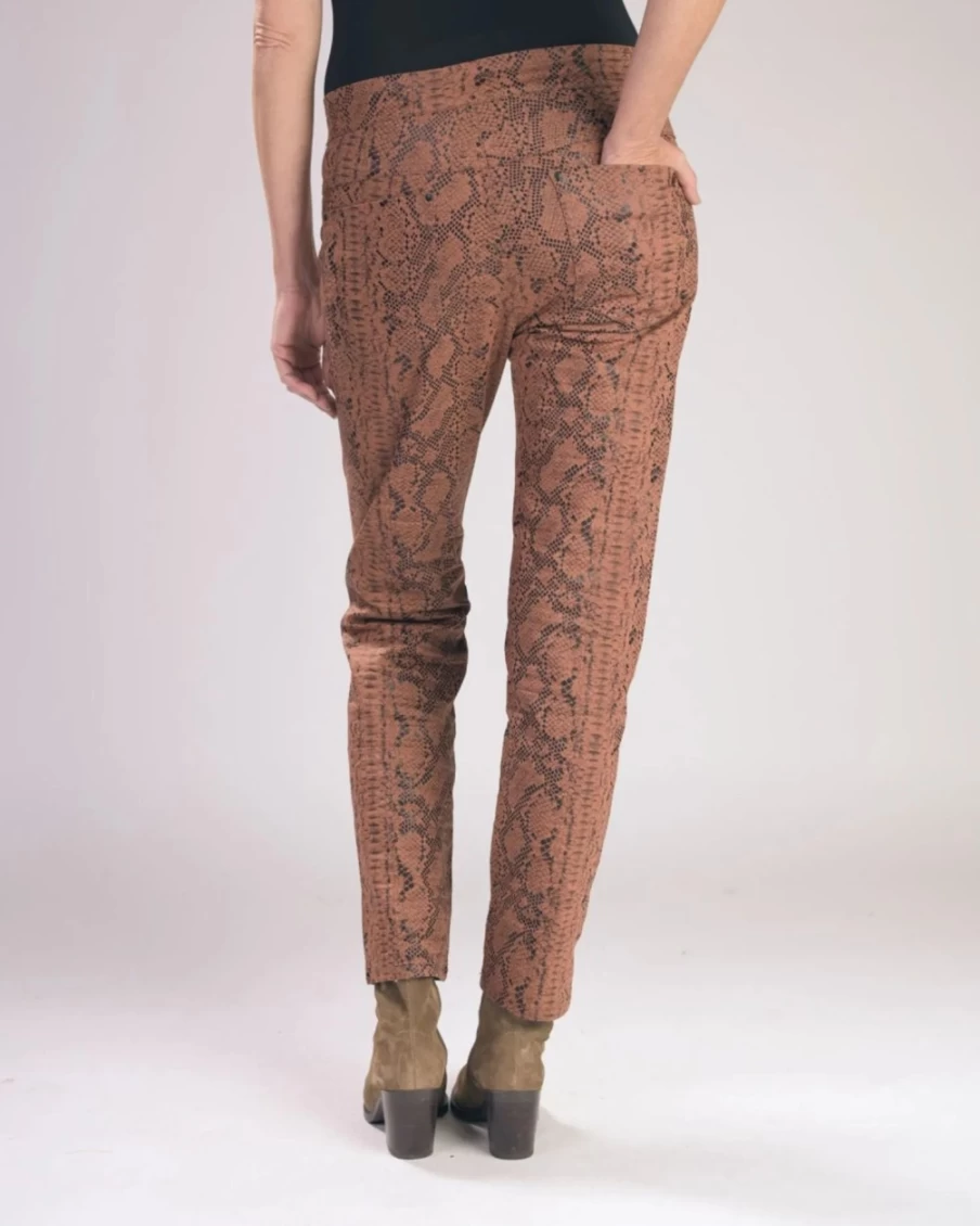 ALEMBIKA Women's Viper Iconic Stretch Jeans in Terracotta - High Waisted Slim Fit Denim Pants