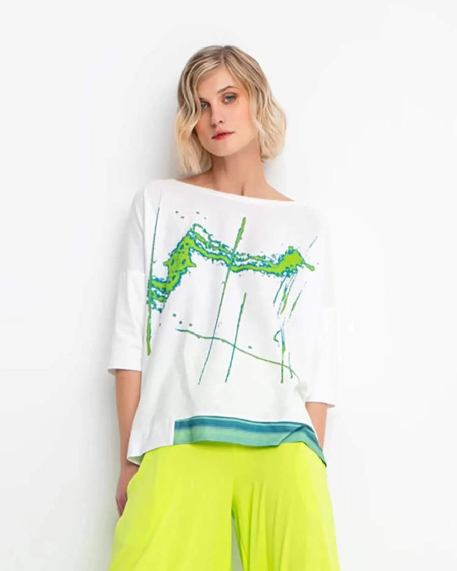 ALEMBIKA Women's Lagoon Boxy Tee - Ozai N Ku Relaxed Fit Cotton T-Shirt