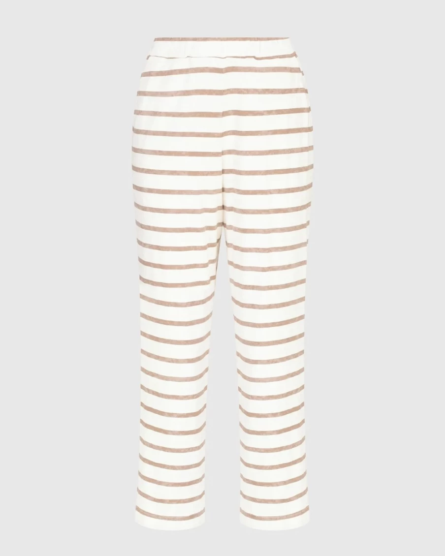 ALEMBIKA Women's Oasis Slim Fit Pants in Cream - High Waisted Trousers for Women