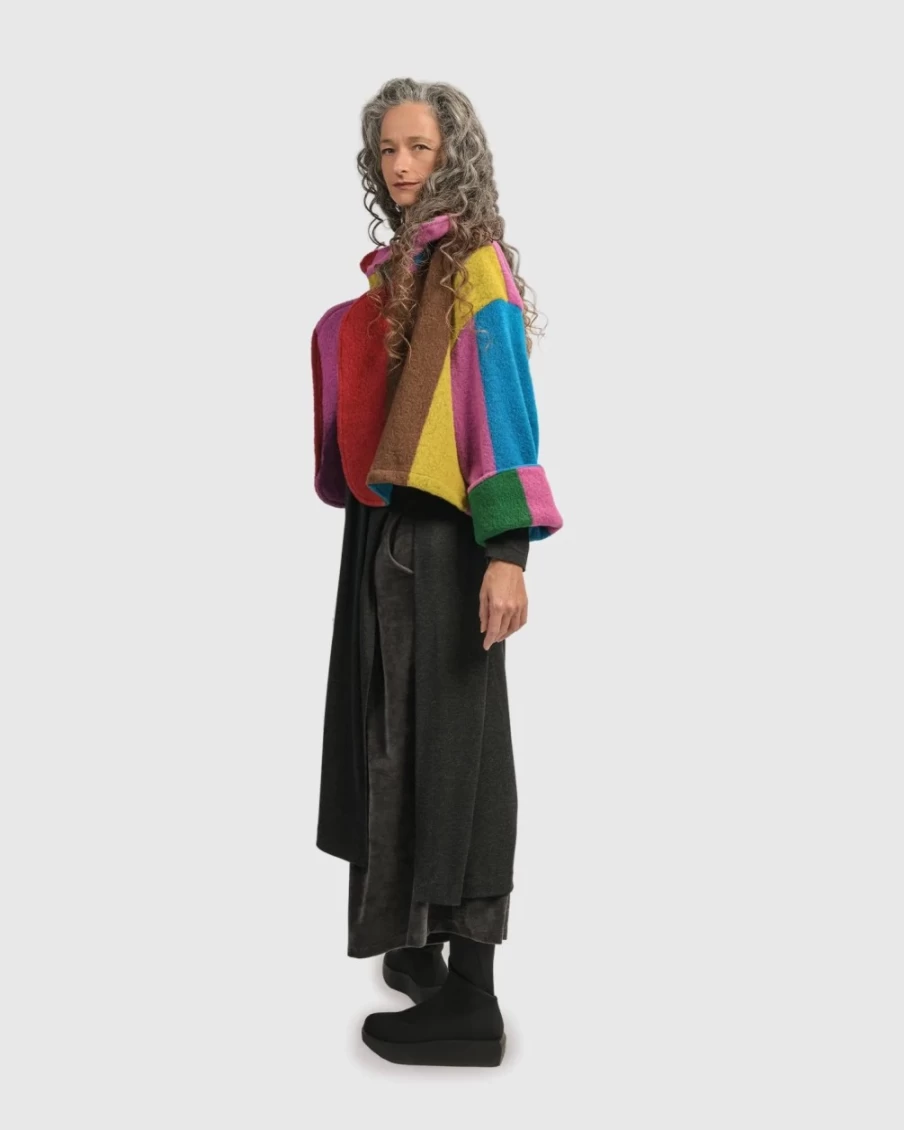 ALEMBIKA Women's Urban Technicolor Dream Jacket - Vibrant Color Block Coat