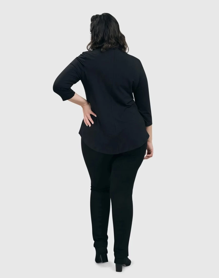 ALEMBIKA Women's Essential Slim Pants - Black, High-Waisted Stretch Trousers for Comfort & Style