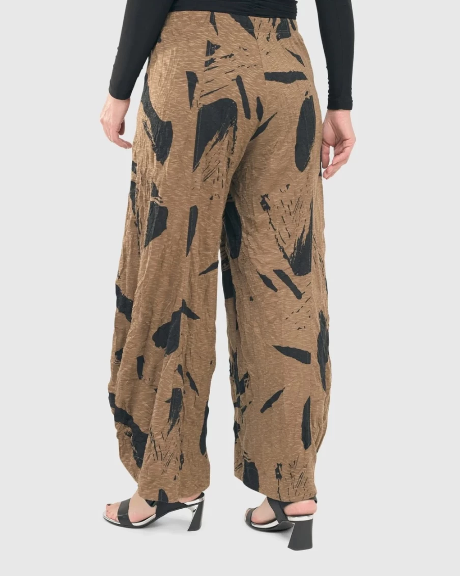 ALEMBIKA Women's Ru Crinkle Punto Pants in Sepia - Stylish & Comfortable Casual Trousers