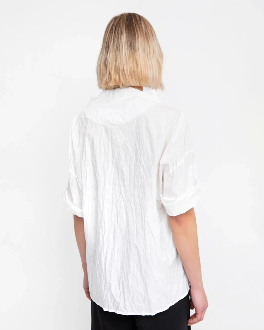 ALEMBIKA Women's Ozai N Ku Crinkle Funnel Top - Mirage Style Elegant Blouse
