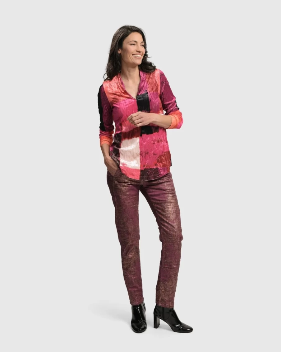 ALEMBIKA Women's Magenta Iconic Desires High-Waisted Jeans