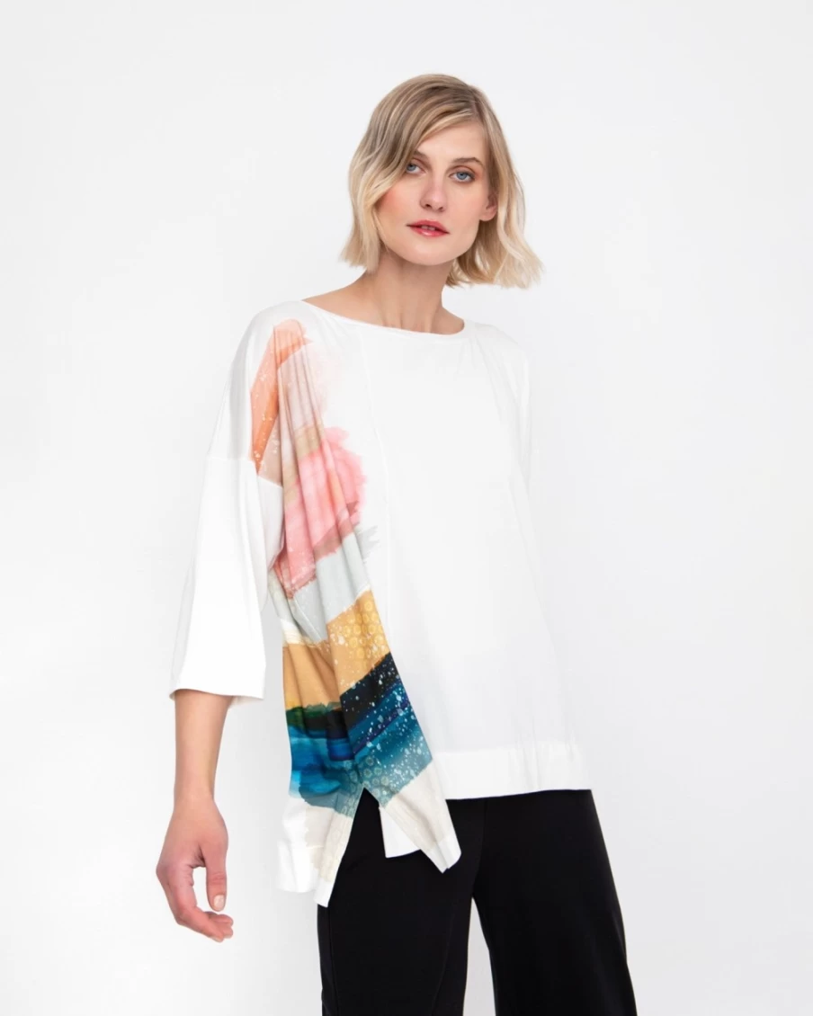 ALEMBIKA Women's Ozai N Ku Sandcastle Graphic Tee in Multi-Color