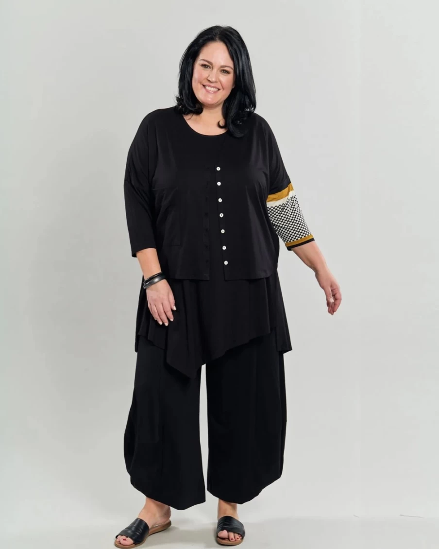 ALEMBIKA Women's Kenna Crop Cardigan with Circle Designs - Stylish Knit Sweater for Women