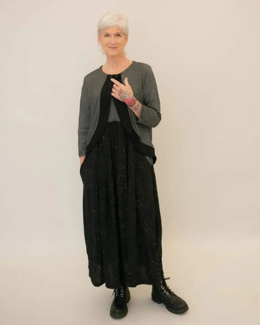 ALEMBIKA Women's Black Crinkle Bolero Jacket - Stylish Short Sleeve Cover-Up
