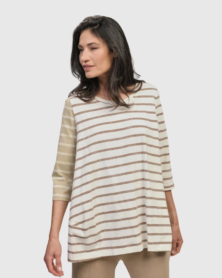 ALEMBIKA Women's Oasis Bell Top in Cream - Elegant Boho Blouse for Women
