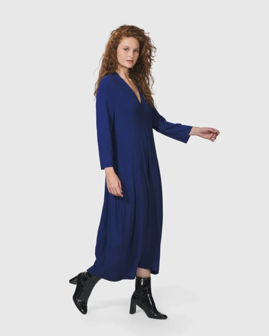 ALEMBIKA Women's Royal Blue Essential Cocoon Dress - Elegant Boho Style Lounge Wear