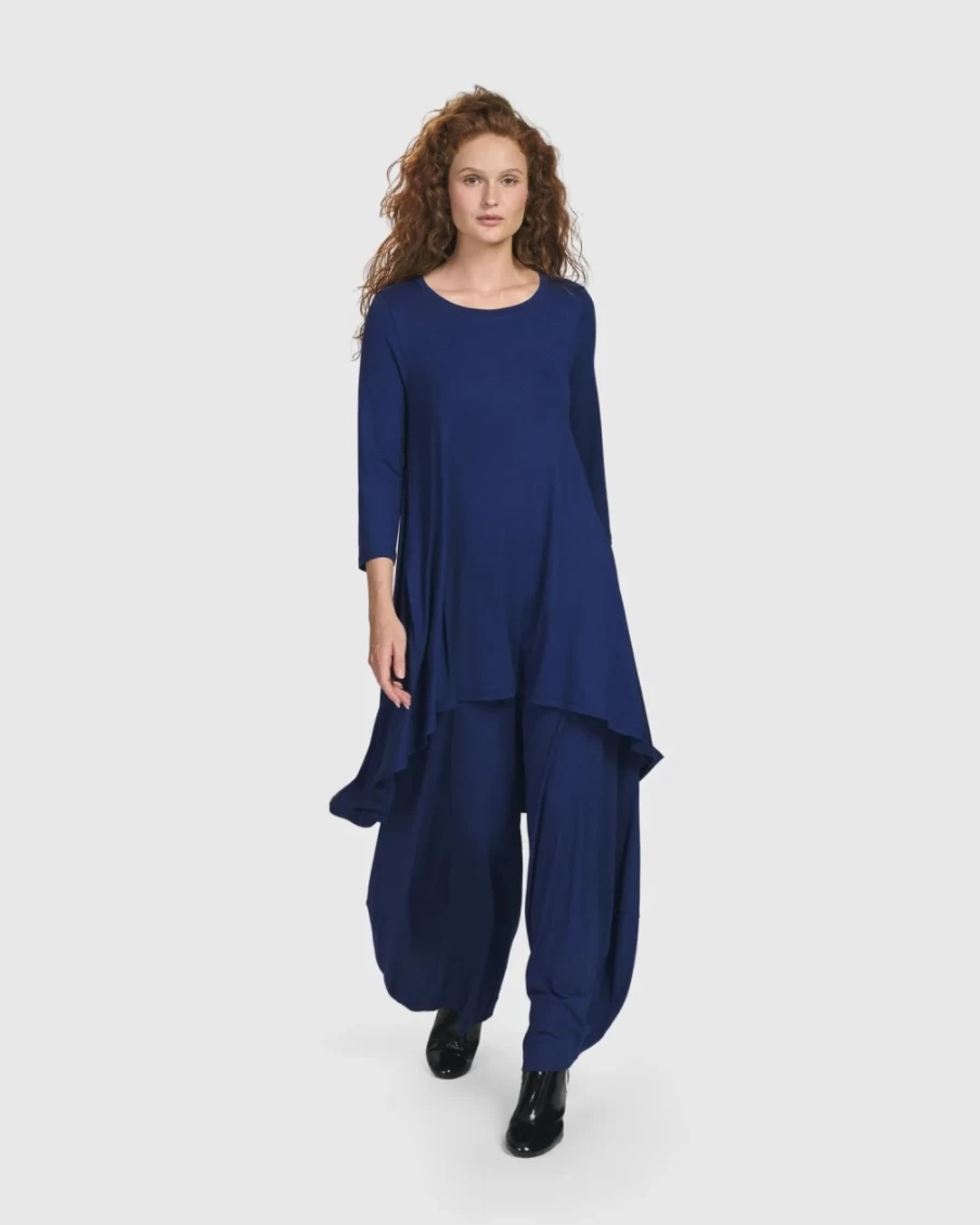 ALEMBIKA Women's Royal Blue Essential Swing Tunic Top - Flowy Casual Blouse