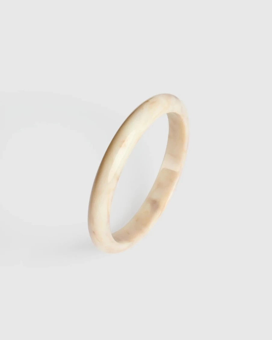 ALEMBIKA Women's Oat Rounded Bangle Bracelet - Elegant Minimalist Jewelry