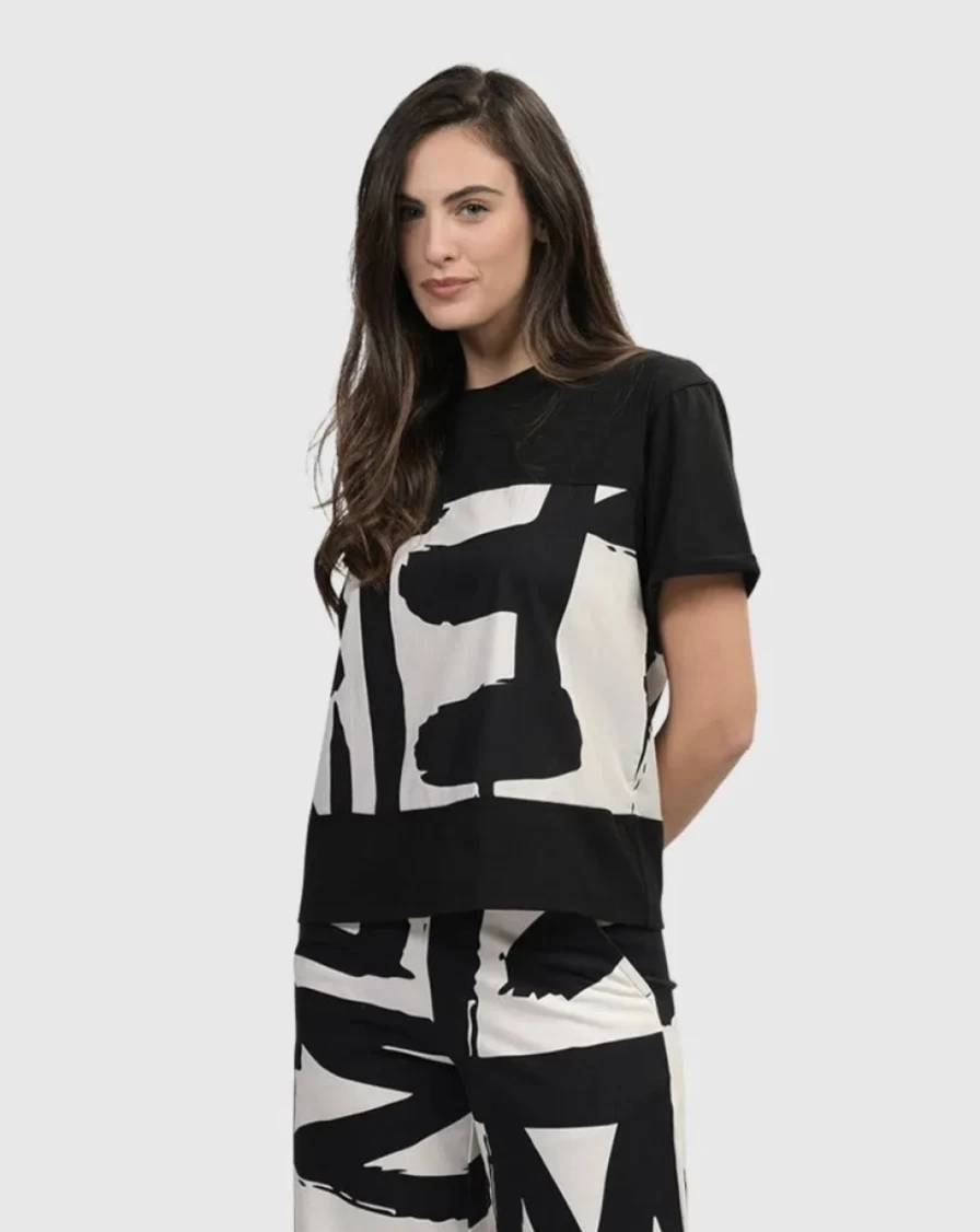 ALEMBIKA Women's Urban Cassidy Graphic Tee Shirt with Marker Design