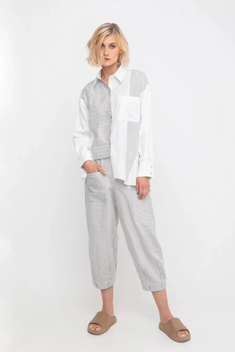 ALEMBIKA Women's Ozai N Ku Jane High-Waisted Pocket Trousers with Ray Detailing