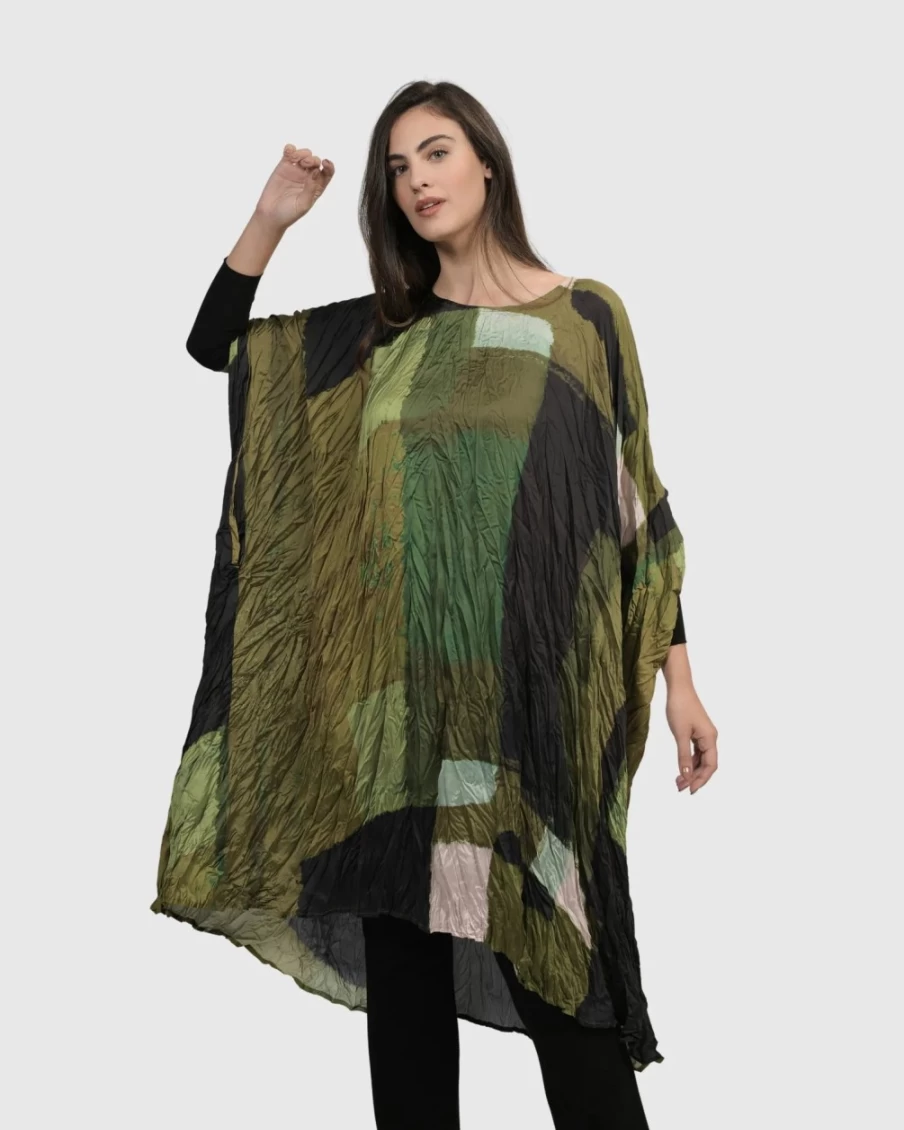 ALEMBIKA Women's Olive Al Fresco Muumuu Dress - Boho Chic Summer Beachwear