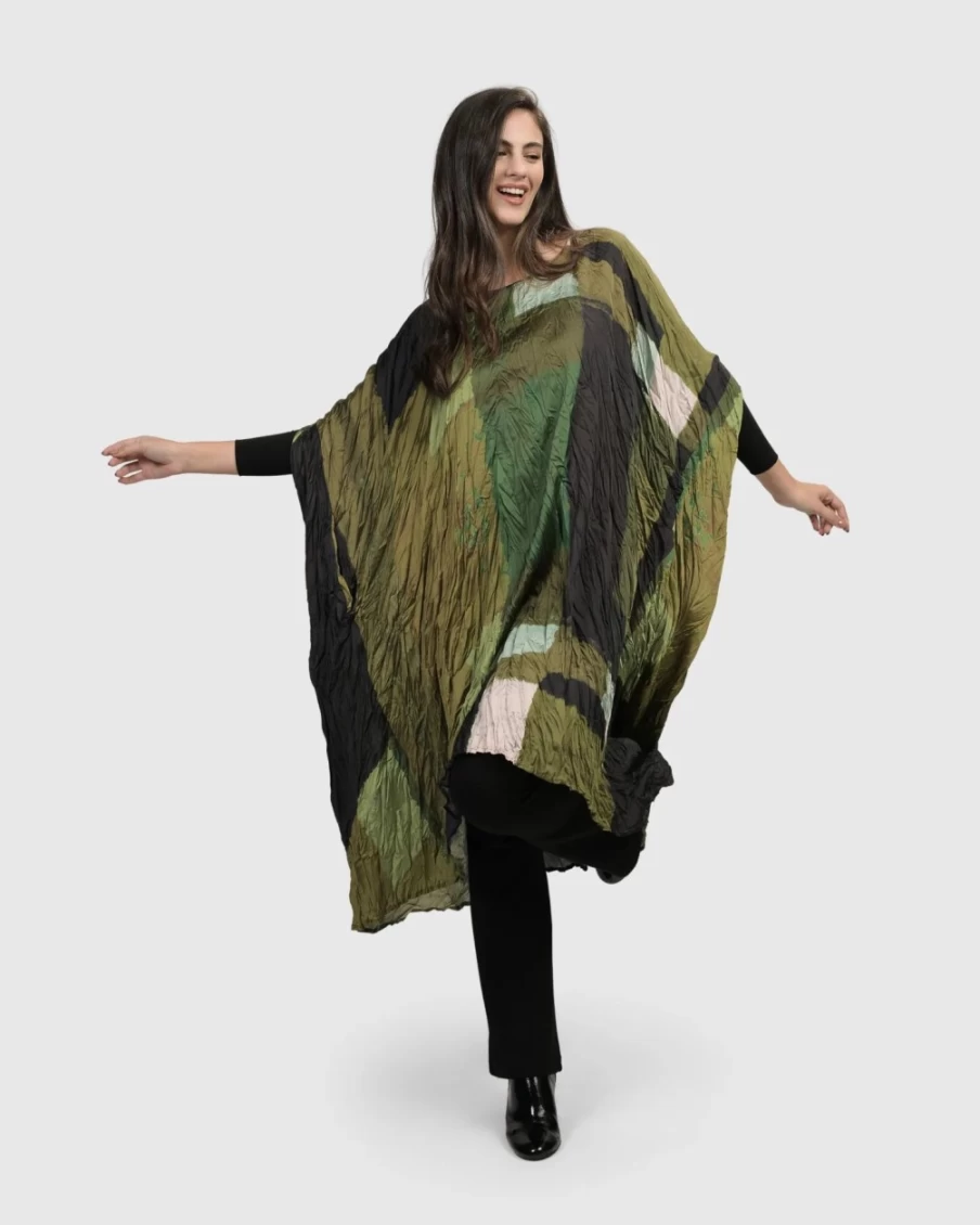 ALEMBIKA Women's Olive Al Fresco Muumuu Dress - Boho Chic Summer Beachwear