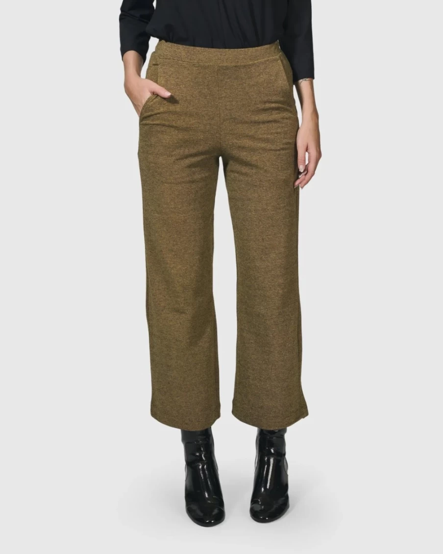 ALEMBIKA Women's Essential Cropped Pants in Honey - Comfortable & Stylish Trousers
