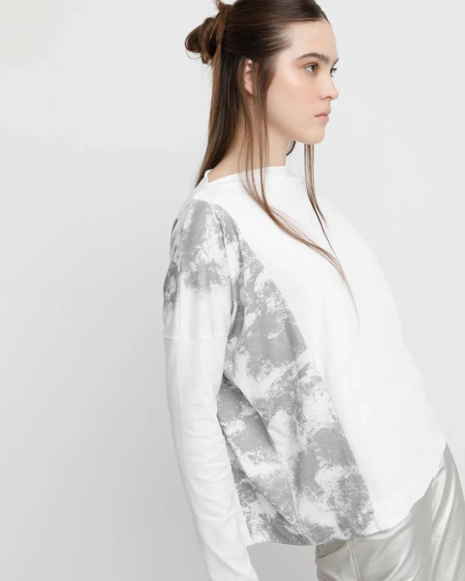 ALEMBIKA Women's Ozai N Ku January Sky Top in White | Elegant Blouse for Women
