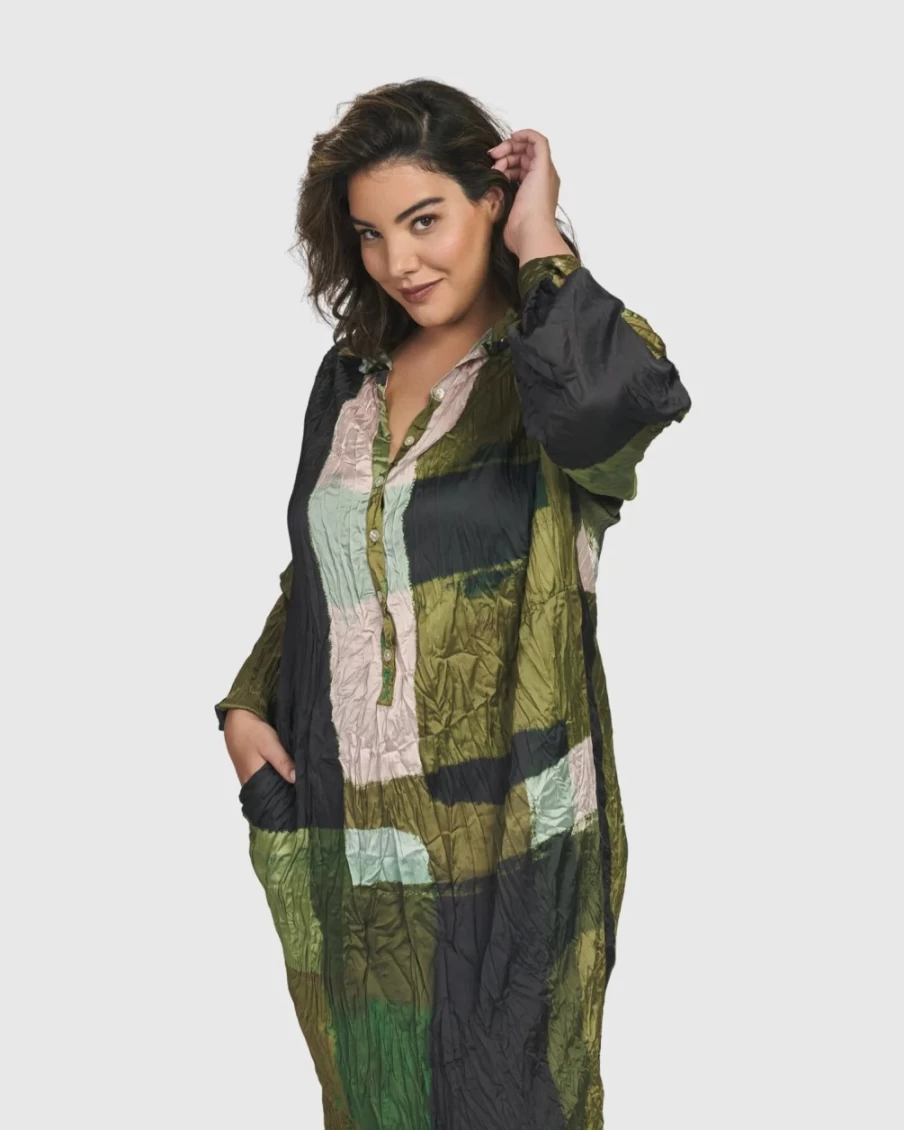 ALEMBIKA Women's Olive Al Fresco Shirt Dress - Casual Summer Style