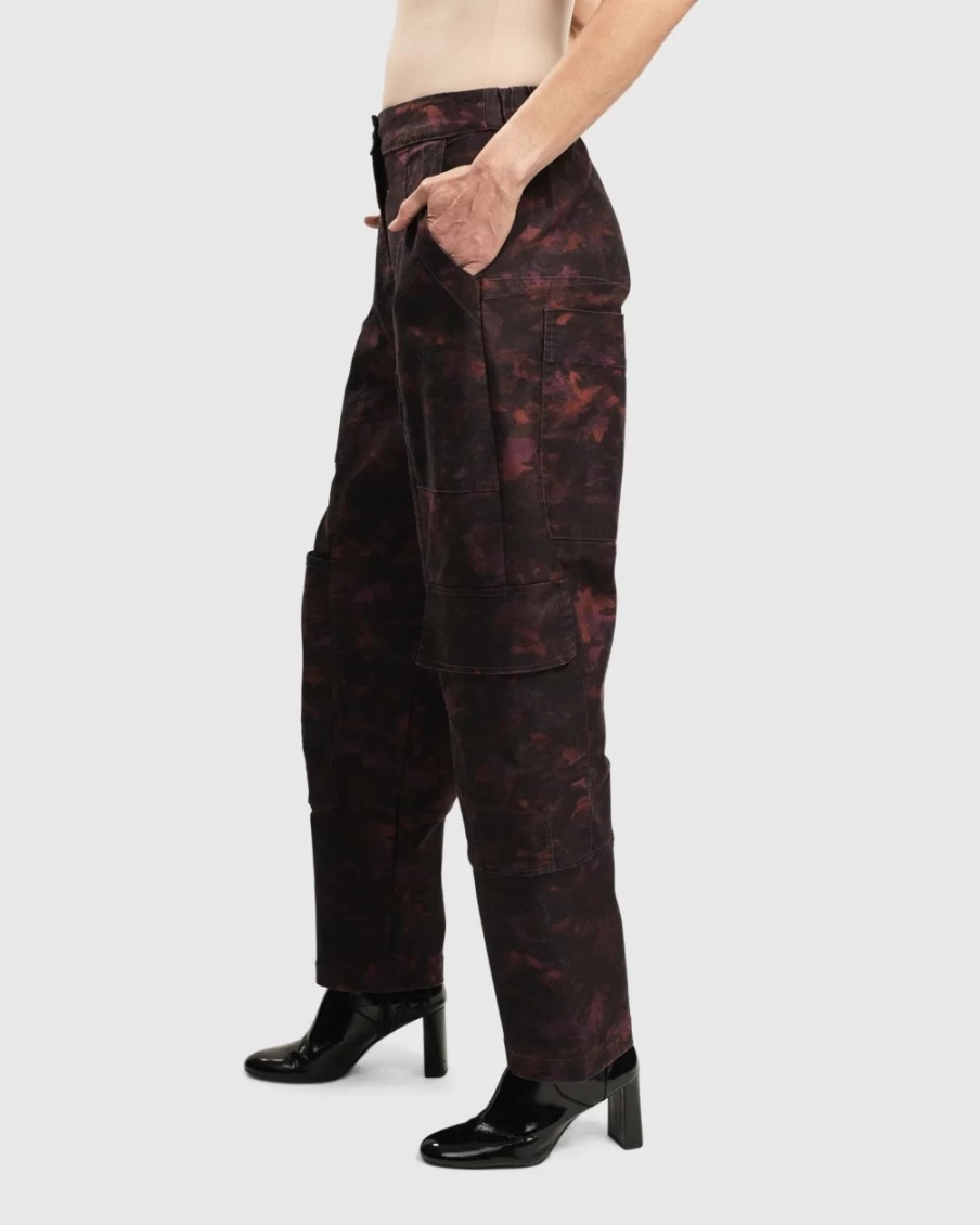 ALEMBIKA Women's Gig Pants With Pockets - Comfortable Wine Red Trousers for Work & Travel