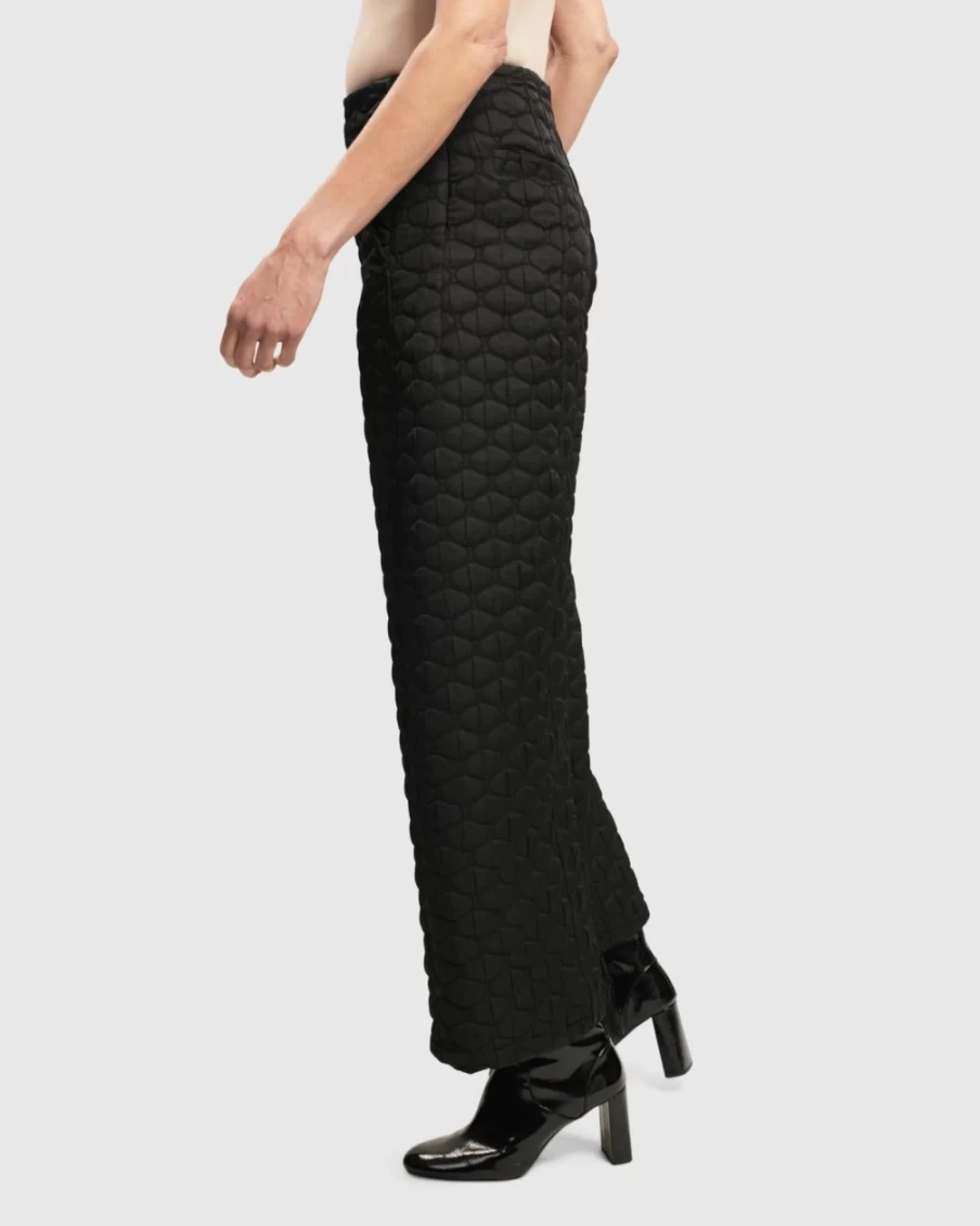 ALEMBIKA Women's Urban Soft Punk Culottes - Stylish Black High-Waisted Wide Leg Pants