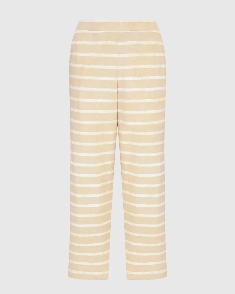 ALEMBIKA Women's Oasis Slim Pants in Tan - High-Waisted Tapered Trousers for a Chic Look